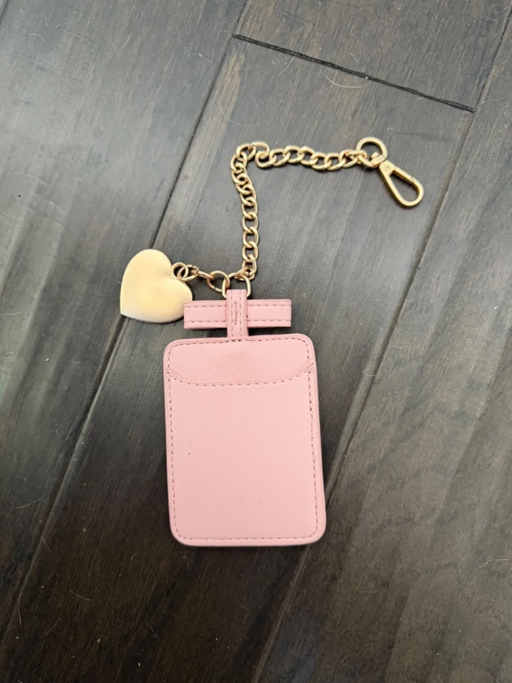 Y2K Juicy Couture Pink Crown Bedazzled Heart Card Case Keychain Charm